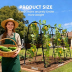 Cucumber Trellis for Raised Bed, U-Shape Garden Arch Metal Support for Climbing - Image 2