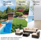 HOMREST 6 Pieces Patio Furniture Sets, Rattan Daybed - Image 7