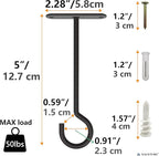 NACETURE Ceiling Hooks Heavy Duty 2 Pack - Image 8