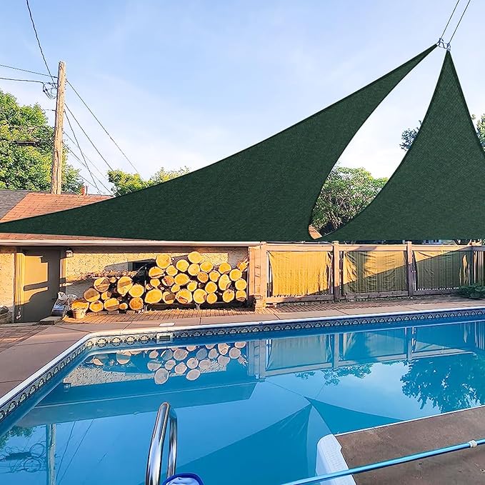 E&K Sunrise 15' x 15' x 15' Sun Shade Sail Triangle Canopy Shade Cover UV Block by EKSUNRISEINC