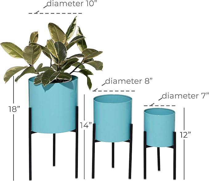 Deco 79 Metal Indoor Outdoor Planter Minimalistic Large Planter Pot - Image 8