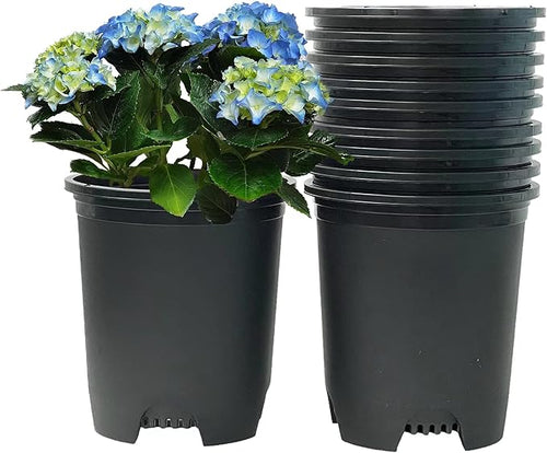 5 Gallon 10-Pack Nursery Pot Black Plastic Planters by CottaPlanters