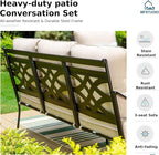 MFSTUDIO 5 Seats Large Metal Patio Conversation Sets, 4 Pieces Outdoor - Image 4