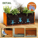 Corten Steel Planter Box-36"x15"x15"-Large Rectangular Planters - Image 3
