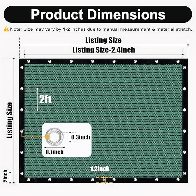 Artpuch 90% Sun Shade Cloth, 10 x 16 FT Pergola Shade Cover Canopy - Image 3