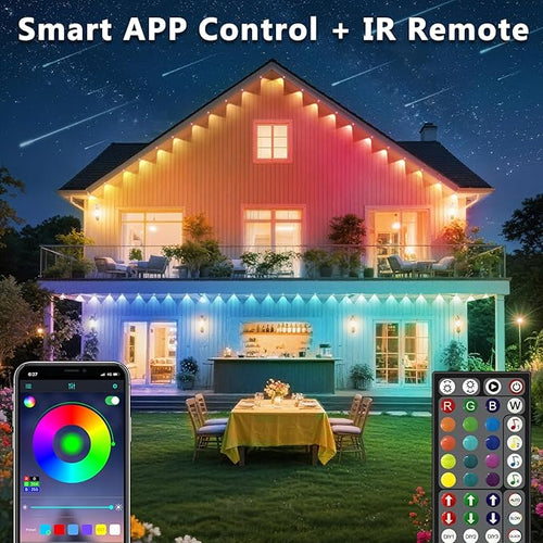 100FT Permanent Outdoor Lights for House Waterproof, Outdoor Permanent led - Image 2