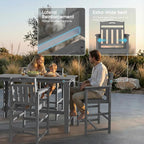 Ciokea 3 Pcs Outdoor Bar Height Table Set, Heavy-Duty All-Weather HDPE Patio - Image 4
