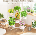 LASZOLA 6 Tiered Folding Tall Plant Stand Indoor - Image 7
