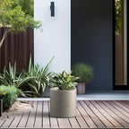 Kante 12.6" Dia Round Concrete Planter, Modern Style Large Cylindrical Plant Pot - Image 4
