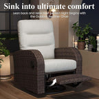 LayinSun Oversized Wicker Outdoor Swivel Glider Recliner - Image 3