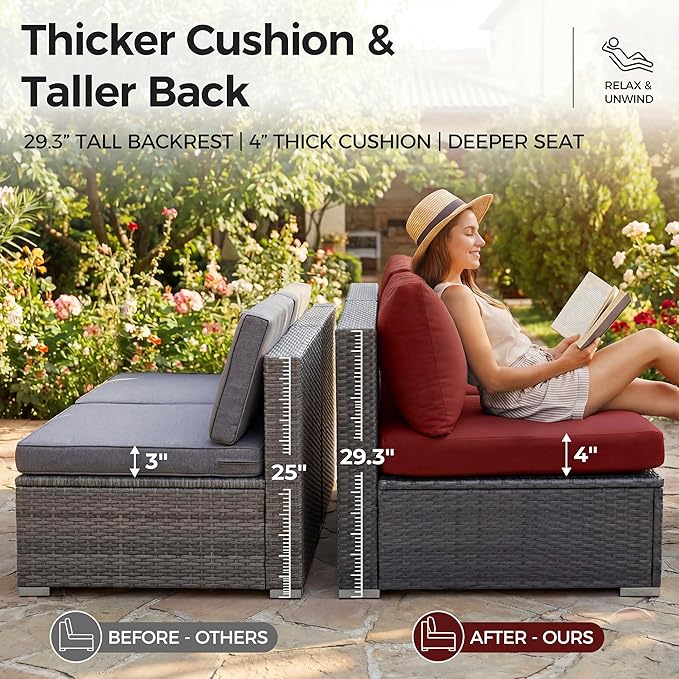 NICESOUL 11 Piece Outdoor Furniture - Image 6