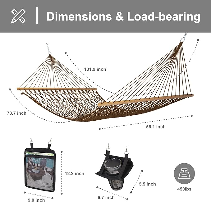 SUNCREAT Portable 2 Person Hammock - Image 5
