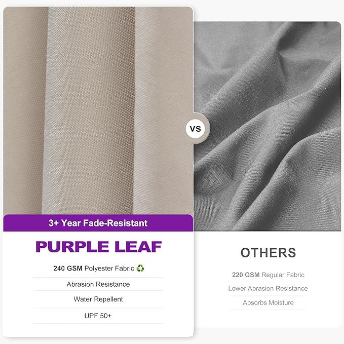PURPLE LEAF 10 Feet Patio Umbrella Outdoor Cantilever Solar Powered LED Swivel - Image 4