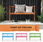 Tangkula Outdoor Eucalyptus Wood Bench, 2-Person Garden Bench - Image 7