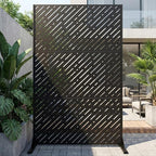 Metal Privacy Screen Outdoor 72x44in – Rustproof Steel Decorative Fence Panel by Unknown