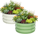 Galvanized Raised Garden Bed 2pcs 2x2x1 FT, Round Metal Raised Garden Bed by Pattiumo