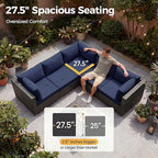 NICESOUL 9 Piece Oversized Outdoor Patio Furniture Set, 29.3'' High Back Comfy - Image 6