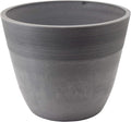 PSW Pot Collection 12-inch Plastic/Stone/Wood Composite Large Ribbed Planter – by PSW
