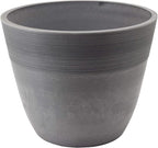 PSW Pot Collection 12-inch Plastic/Stone/Wood Composite Large Ribbed Planter – by PSW