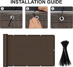 LOVE STORY 3'x6' Brown Balcony Screen Privacy Fence Cover UV Protection - Image 2