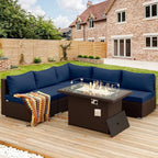 NICESOUL 6 Piece L-Shaped Outdoor Couch by NICESOUL