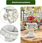 Sungmor Garden Cherub Urn Planter, Lovely Resin Angel Statue Flower Pots - Image 4