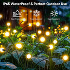 Outdoor Solar Garden Lights: 4 Pack 32 LED Firefly Solar Powered Lamps - Image 3
