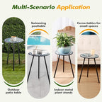 2 Packs Metal Mosaic Round Side Tables 13.4" Small Outdoor Patio Round Accent - Image 6