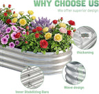 AHEONLAR 3 Pack 6×3×1ft Galvanized Raised Garden Beds, Oval Metal Garden Bed - Image 3