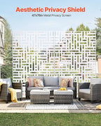 VEVOR Metal Privacy Screen, Freestanding Outdoor Divider - Image 2
