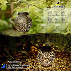 Set of 2 Solar Lantern Outdoor Hanging Decorative Lights - Image 4