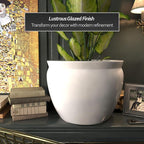 Red Lantern Large 22" White Porcelain Fishbowl Planter - Image 3