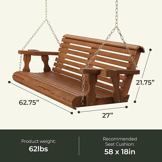 Amish Casual 4 Foot Roll Back Porch Swing - Image 5