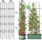 Tower Obelisk Garden Trellis for Climbing Plant，6.2FT/74.4" Rustproof Metal by MQUPIN