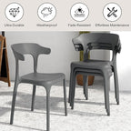 VECELO 4 Pack Plastic Stacking Chairs, Stackable Dining Chairs - Image 5