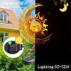 LICKLIP Garden Solar Lights Outdoor Decorative, Sun & Moon Crackle Glass Globe - Image 4