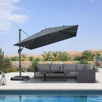 PURPLE LEAF 10 Feet Patio Umbrella Outdoor Cantilever Square Umbrella Aluminum - Image 9