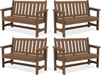 SERWALL Outdoor Bench, HDPE Outdoor Benches Weatherproof, 2-Person Garden Bench by SERWALL