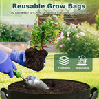 5 Pack 5 Gallon Grow Bags, Thickened Aeration Nonwoven Fabric Plant Pots - Image 8