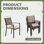 Flamaker Patio Chairs Textilene Outdoor Chairs Set of 6 Stackable Dining Chair - Image 3