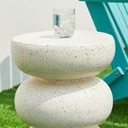 Glitzhome Outdoor Side Table Set of 2, Heavy Duty Indoor Outdoor Round Planter - Image 8