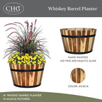 Classic Home and Garden Outdoor Whiskey Resin Flower Pot Barrel Planter - Image 2
