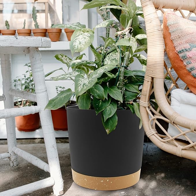 QCQHDU 12 inch Plant Pot, 2 Pack Planters - Image 5