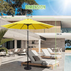 Backyard Expressions 9 ft. Patio Umbrella, Market Table Umbrella w/Tilt and - Image 5