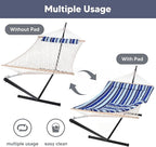 SUNCREAT Double Hammock with Stand, Two Person Cotton Rope Hammock - Image 3