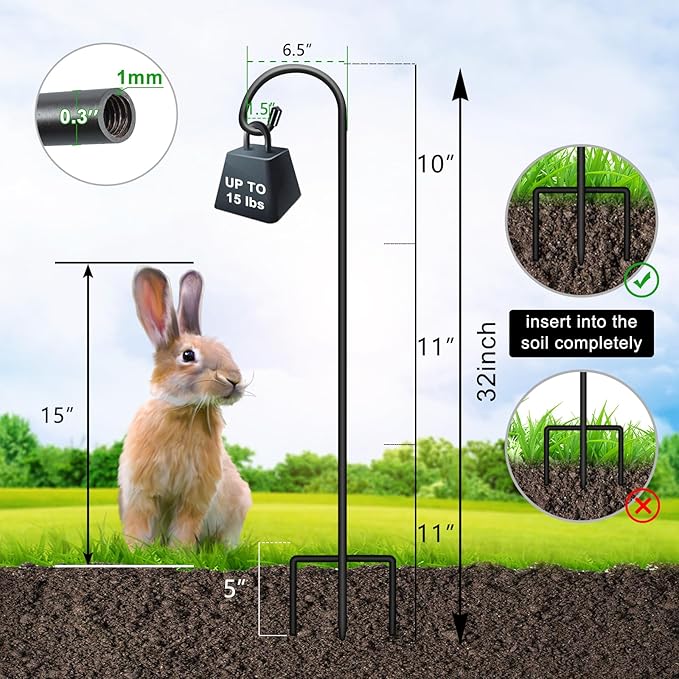 FEED GARDEN Adjustable 32 Inch Small Shepherds Hooks - Image 2