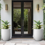 Kante 21.7 Inch Tall Concrete Planter, Large Indoor Outdoor Plant Pot - Image 4