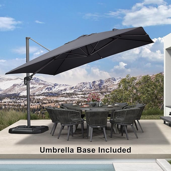PURPLE LEAF 11.5' X 11.5' Telescopic Patio Umbrella - Image 2