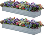 2 Pack 6x1.5x1FT Galvanized Raised Garden Beds Kit Outdoor Metal Gardening by Meberam