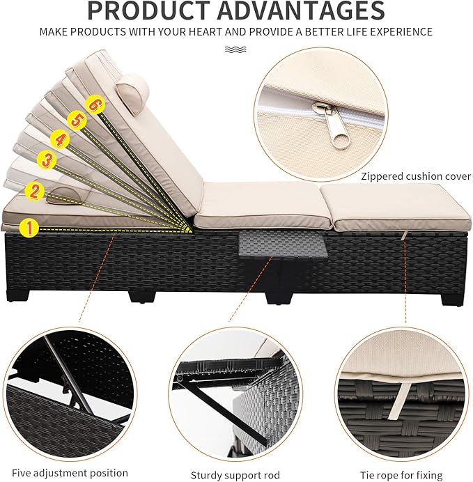 WAROOM Outdoor Chaise Lounge Chairs - Image 5